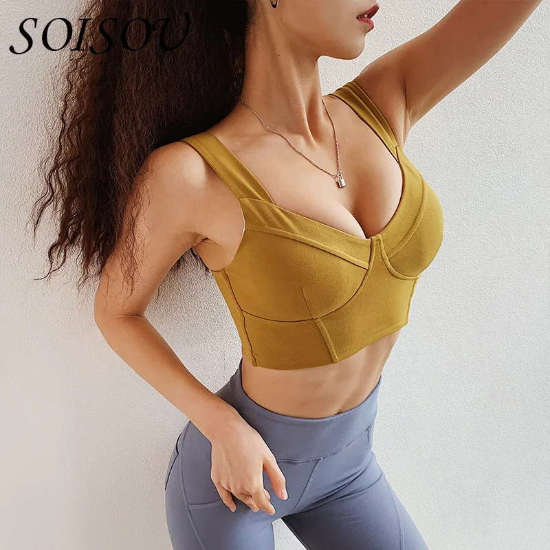 SOISOU Bras For Women Fashion Solid Push Up Bars High Elasticity Wire Free Underwear Quick Drying Workout Top For Fitness
SOISOU Bras For Women Fashion Solid Push Up Bars High Elasticity Wire Free Underwear Quick Drying Workout Top For Fitness