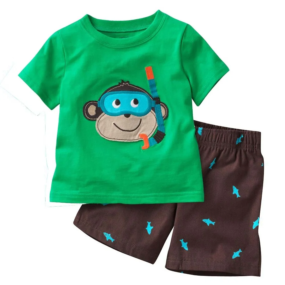 Green Monkey Diving Baby Boys Clothing Suit Children Sport Suit Summer Kids Clothes 100% Cotton Short Sleeve T-Shirt Pants
Green Monkey Diving Baby Boys Clothing Suit Children Sport Suit Summer Kids Clothes 100% Cotton Short Sleeve T-Shirt Pants