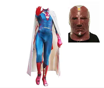 Superhero Vision Cosplay Jumpsuit Cloak Mask Set 3D Printed Latex Head Cover Halloween Cosplay Costumes Carnival Disguisment
Superhero Vision Cosplay Jumpsuit Cloak Mask Set 3D Printed Latex Head Cover Halloween Cosplay Costumes Carnival Disguisment