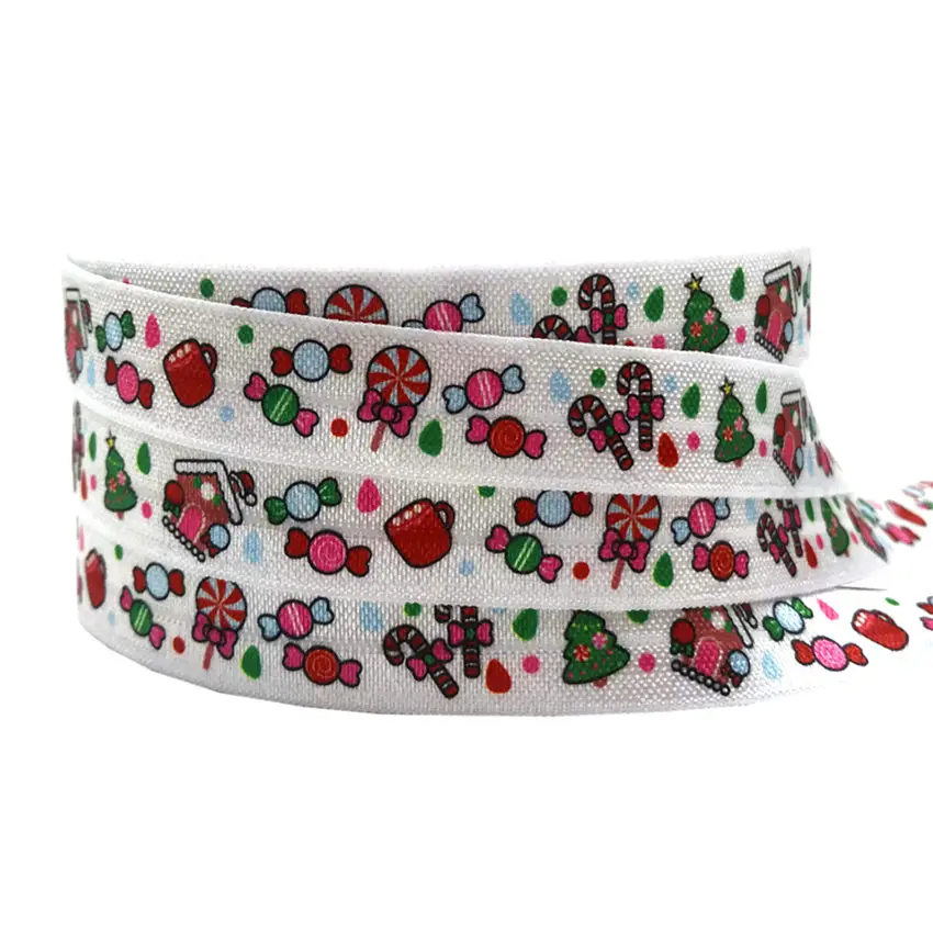 New Arrival Christmas Ball Candy Canes Tree Cup Print Fold Over Elastic 16mm White FOE Elastic Ribbon DIY Headwear 10 yards
New Arrival Christmas Ball Candy Canes Tree Cup Print Fold Over Elastic 16mm White FOE Elastic Ribbon DIY Headwear 10 yards