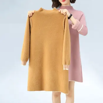 Turtleneck Sweater Dress Winter 2019 Causal Solid Long Sleeve Plus velvet thickening Knit Sweater Pullover Warm Long Sweater
Turtleneck Sweater Dress Winter 2019 Causal Solid Long Sleeve Plus velvet thickening Knit Sweater Pullover Warm Long Sweater