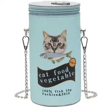 Fashion Cartoon Cat Canned Design Pu Cylindrical Girl's Shoulder Bag Tote Crossbody Mini Bag Casual Purse Bolsa For Women Flap
Fashion Cartoon Cat Canned Design Pu Cylindrical Girl's Shoulder Bag Tote Crossbody Mini Bag Casual Purse Bolsa For Women Flap