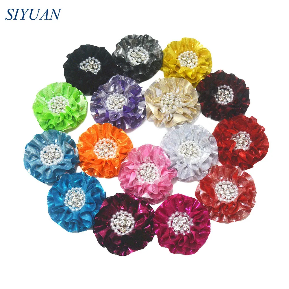 60pcs/lot Girl 3.2'' Large Metallic Fabric Flower Rhinestone Centered Hair Accessories Apparel Dress Ornament TH236
60pcs/lot Girl 3.2'' Large Metallic Fabric Flower Rhinestone Centered Hair Accessories Apparel Dress Ornament TH236