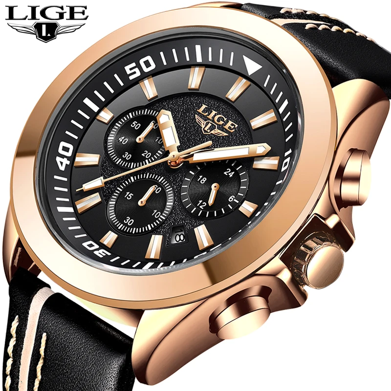 New LIGE Fashion Watch Men Top Brand Luxury Quartz Gold Watch Male Casual Leather Sport Waterproof Men Watches Relogio Masculino
New LIGE Fashion Watch Men Top Brand Luxury Quartz Gold Watch Male Casual Leather Sport Waterproof Men Watches Relogio Masculino
