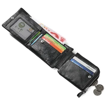 Men Organizer Wallets Brand Vintage Genuine Oil Wax Leather Cowhide Short Bifold Men's Wallet Purse Card Holder With Coin Pocket
Men Organizer Wallets Brand Vintage Genuine Oil Wax Leather Cowhide Short Bifold Men's Wallet Purse Card Holder With Coin Pocket