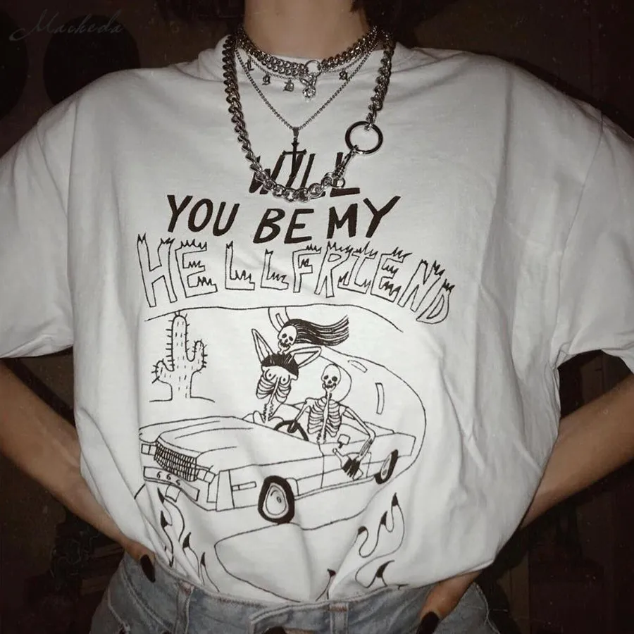 Macheda 2019 Women's Round Neck Cartoon Print letters Short Sleeve T-Shirt Couple Cotton Blend Casual Men/Women Tops
Macheda 2019 Women's Round Neck Cartoon Print letters Short Sleeve T-Shirt Couple Cotton Blend Casual Men/Women Tops