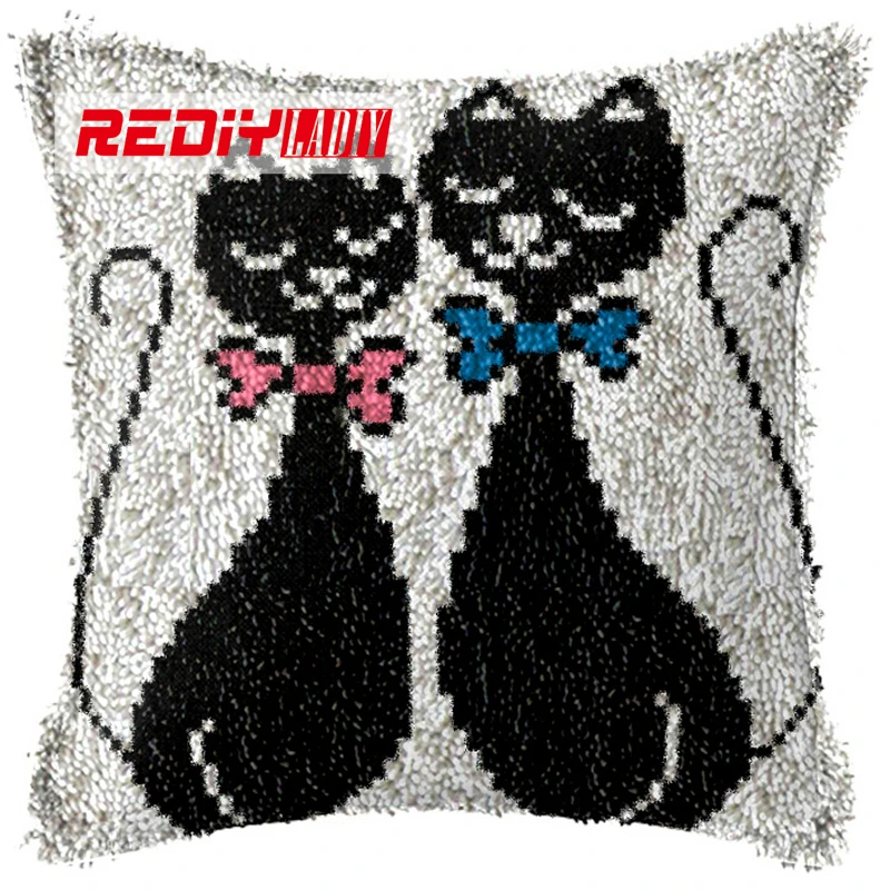 REDIY LADIY Latch Hook Cushion Yarn for Embroidery Cushion Cover Black Kittens Pillow Case Car Cushion Home Decorative Pillow
REDIY LADIY Latch Hook Cushion Yarn for Embroidery Cushion Cover Black Kittens Pillow Case Car Cushion Home Decorative Pillow