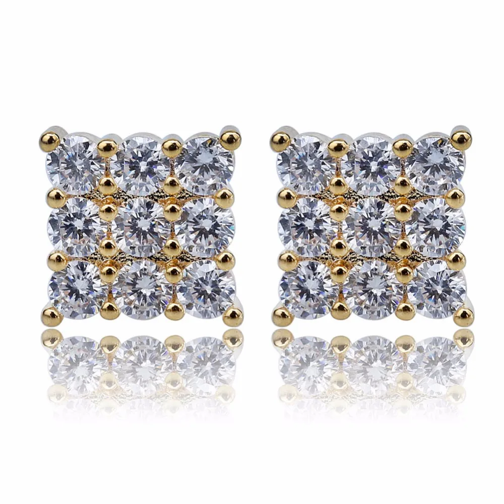 Mens Hip Hop Stud Earring AAA+ CZ Zircon Ice Out Bling Gold Silver Color Copper Earrings for Men Hiphop Rapper Jewelry
Mens Hip Hop Stud Earring AAA+ CZ Zircon Ice Out Bling Gold Silver Color Copper Earrings for Men Hiphop Rapper Jewelry