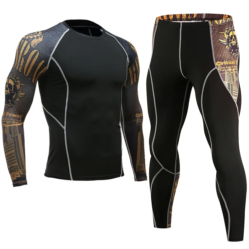 Mens Sport Running Set Compression T-Shirt + Pants Skin-Tight Long Sleeves Fitness Rashguard MMA Training Clothes Gym Yoga Suits
Mens Sport Running Set Compression T-Shirt + Pants Skin-Tight Long Sleeves Fitness Rashguard MMA Training Clothes Gym Yoga Suits