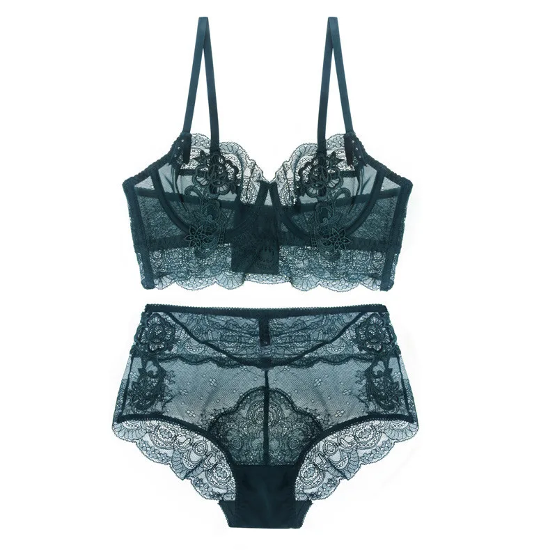 New Lingerie Bra Set Gather Adjusted Thin Cup Underwear Transparent Temptation Sexy Bra Set For Women High Waist Bra & Brief Set
New Lingerie Bra Set Gather Adjusted Thin Cup Underwear Transparent Temptation Sexy Bra Set For Women High Waist Bra & Brief Set