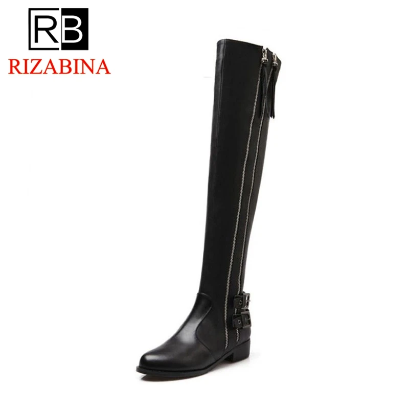 RizaBina Women Boots Real Leather Zipper Rivets Metal Buckle Women Over Knee Boots Retro Fashion Boots Footwear Size 34-39
RizaBina Women Boots Real Leather Zipper Rivets Metal Buckle Women Over Knee Boots Retro Fashion Boots Footwear Size 34-39