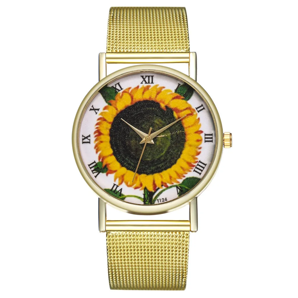 2019 Hot Selling Vintage Ladies Round Watches Roman Word Sunflower Pattern Dial Mesh Strap Watch Quartz Fashion Watch
2019 Hot Selling Vintage Ladies Round Watches Roman Word Sunflower Pattern Dial Mesh Strap Watch Quartz Fashion Watch