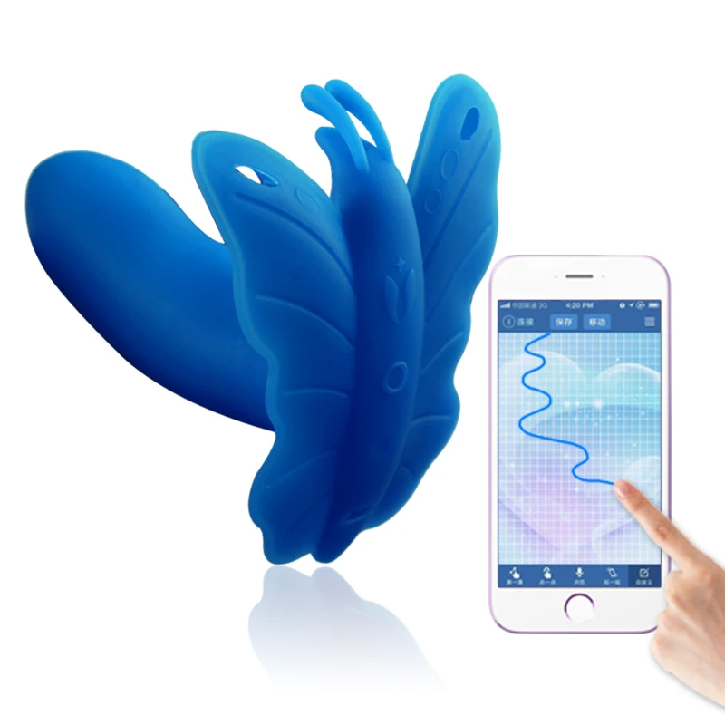 Remote-control butterfly strap-on vibrator