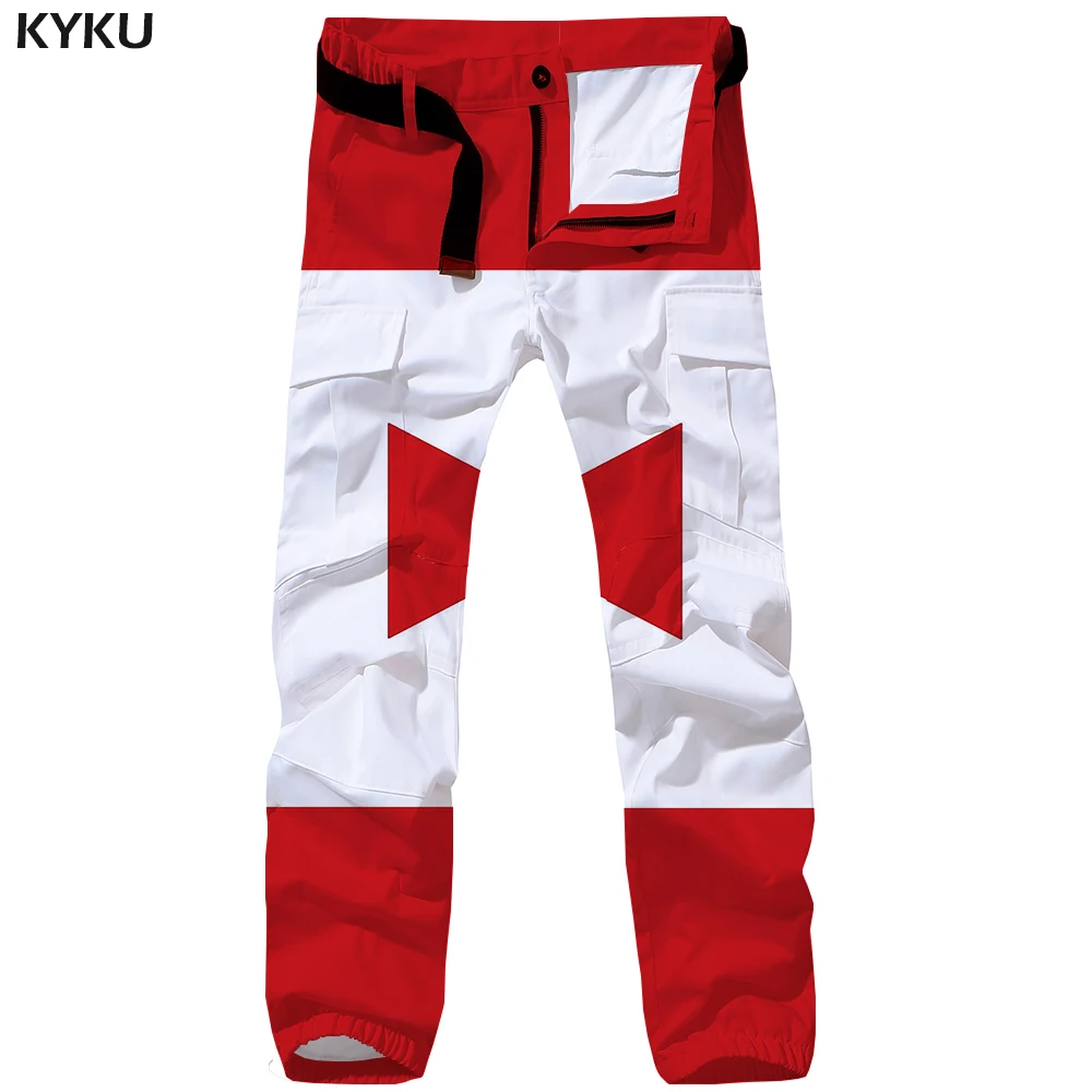 KYKU Brand Pattern Cargo Pants Men Red Gothic Britches Tactical Baggy 3d Print Vintage Casual Mens Trousers New Overalls |