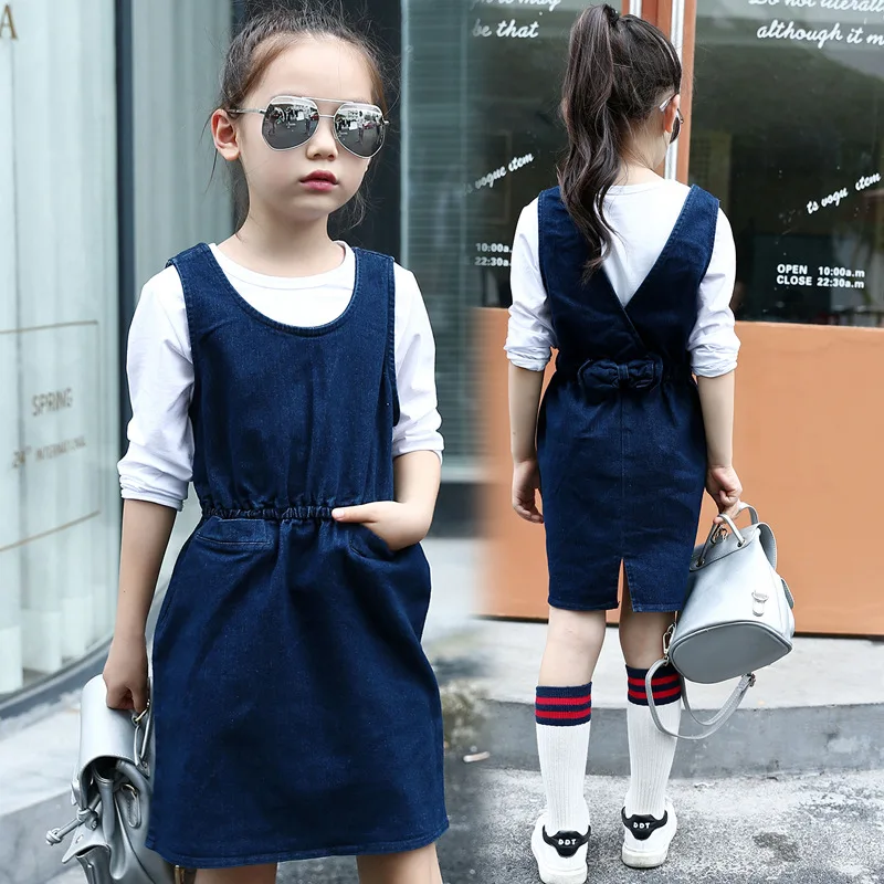 Spring Autumn Girls Children Bull-puncher Shoulder-straps Korean Cotton Denim Vest Dress Kids Clothing Blue
Spring Autumn Girls Children Bull-puncher Shoulder-straps Korean Cotton Denim Vest Dress Kids Clothing Blue