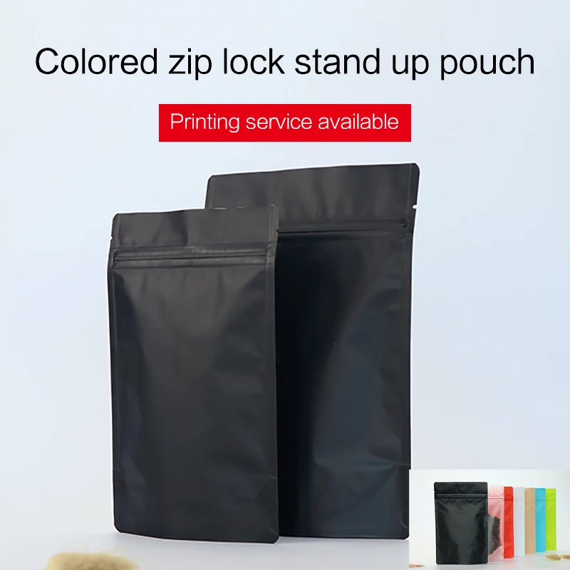 matte black stand up pouch with zipper colorful aluminum foil zip lock bag tea coffee bean food packaging bags custom printing
matte black stand up pouch with zipper colorful aluminum foil zip lock bag tea coffee bean food packaging bags custom printing