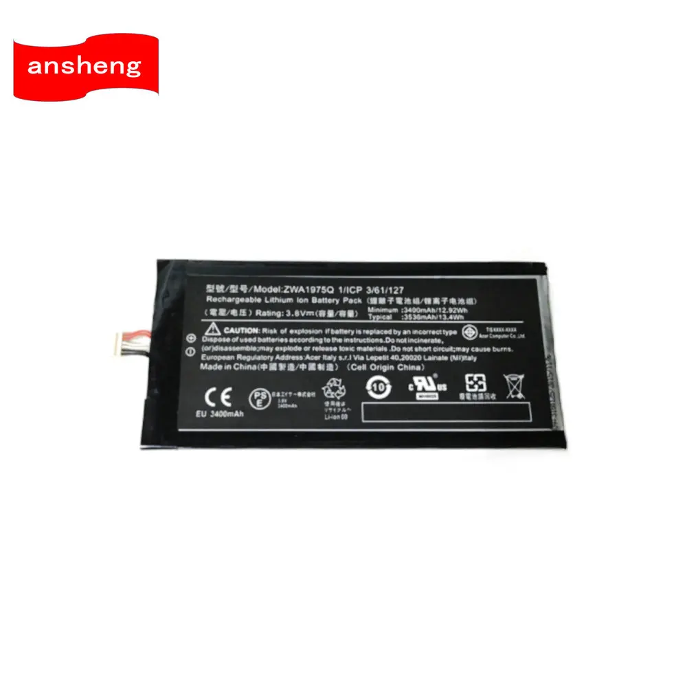 High Quality 3400mAh ZAW1975Q ZAW1975Q battery for ACER Iconia Tab 7 A1-713 A1-713HD 1/ICP3/6 1/127 Tablet Battery
High Quality 3400mAh ZAW1975Q ZAW1975Q battery for ACER Iconia Tab 7 A1-713 A1-713HD 1/ICP3/6 1/127 Tablet Battery