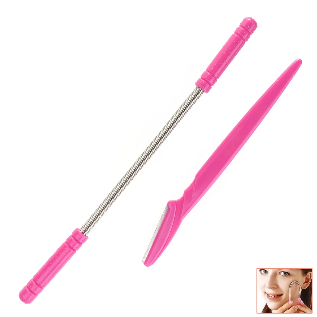 2pcs Facial Hair Remover Threading Spring Epilator with Face Eyebrow Razor Shaver Shaper Knife
2pcs Facial Hair Remover Threading Spring Epilator with Face Eyebrow Razor Shaver Shaper Knife