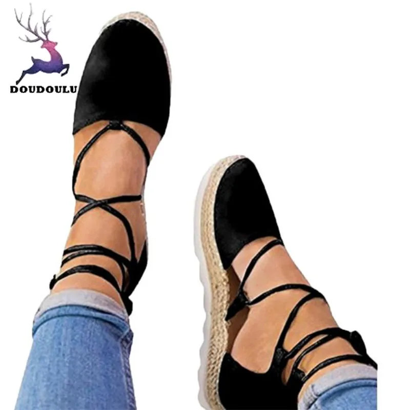 Women's Sandals Flat Lace-Up Espadrilles Summer Chunky Holiday Women Sandals Plus Size 35~44 Strap Shoes Woman zapatos mujer
Women's Sandals Flat Lace-Up Espadrilles Summer Chunky Holiday Women Sandals Plus Size 35~44 Strap Shoes Woman zapatos mujer