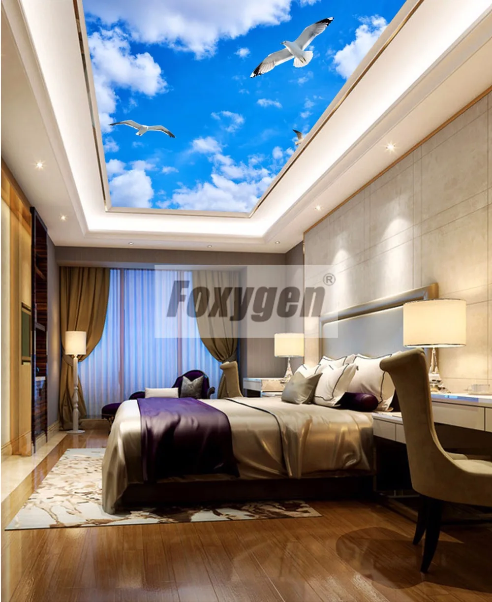 Foxygen Suspended false PVC decoration stretch ceiling film materials system  (14)