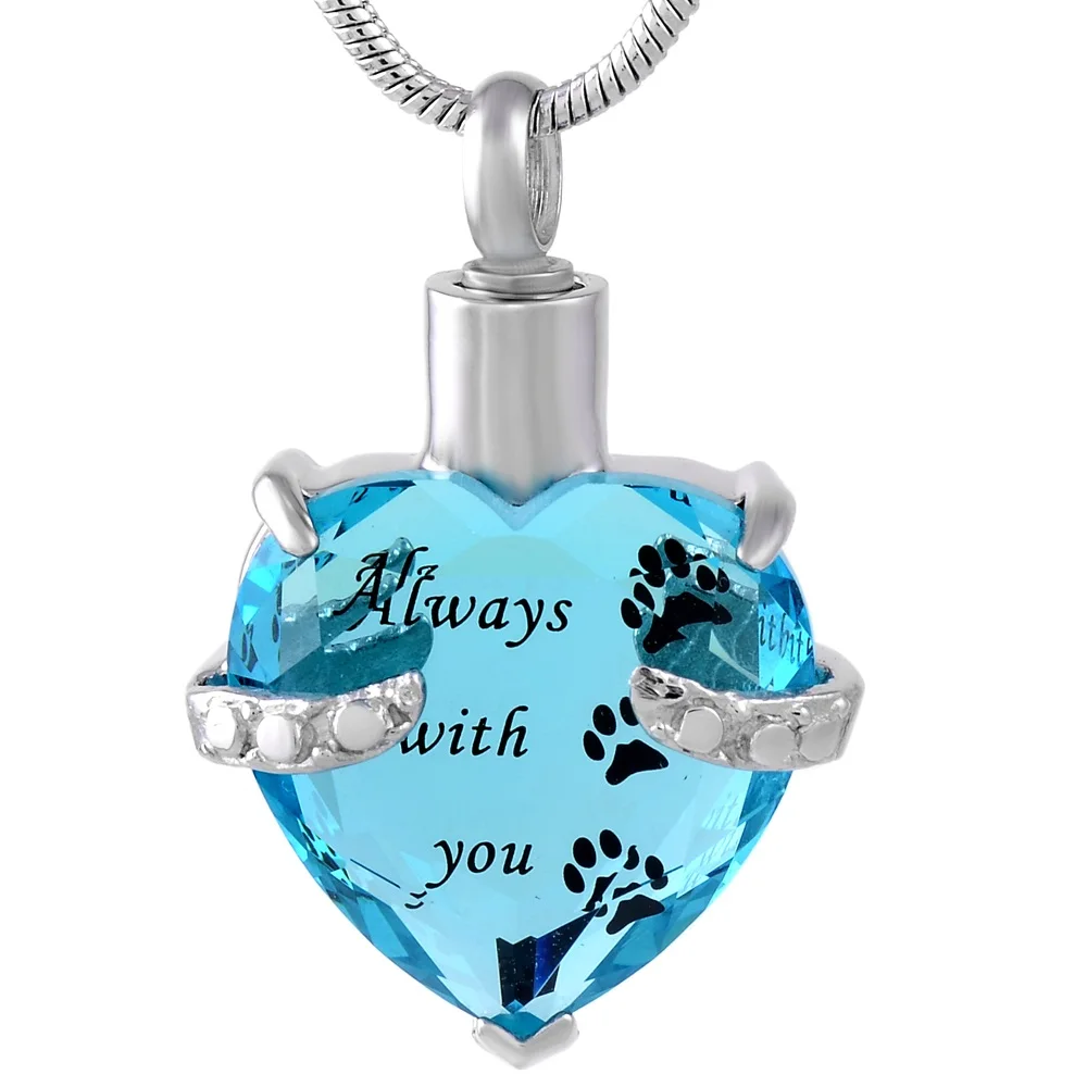 KLH9790 Always In My Heart Pet Paw Cremation Urn Necklace for Dog Memorial Ash Jewelry Pendant-Crystal Urn Necklace for ashes
KLH9790 Always In My Heart Pet Paw Cremation Urn Necklace for Dog Memorial Ash Jewelry Pendant-Crystal Urn Necklace for ashes