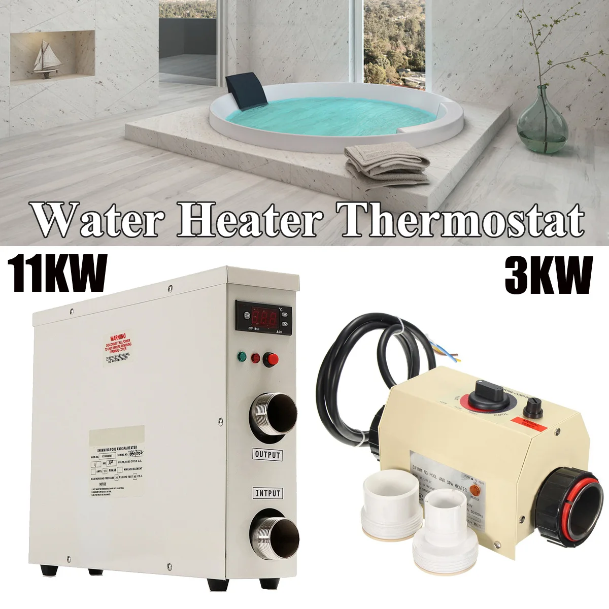 220V 3KW/11KW Electric Swimming Pool Water Sports and SPA Bath Heating Tub Water Heater Thermostat Swimming Pool Accessories
220V 3KW/11KW Electric Swimming Pool Water Sports and SPA Bath Heating Tub Water Heater Thermostat Swimming Pool Accessories