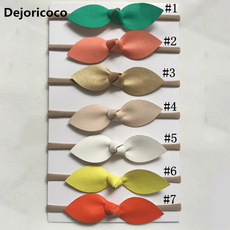 Dejorchicoco Handmade Kids Girls Headbands Soft Leaves Leather Hand Bands For Girls Nylon Hair Band Bebe Hair Accessories 14
Dejorchicoco Handmade Kids Girls Headbands Soft Leaves Leather Hand Bands For Girls Nylon Hair Band Bebe Hair Accessories 14