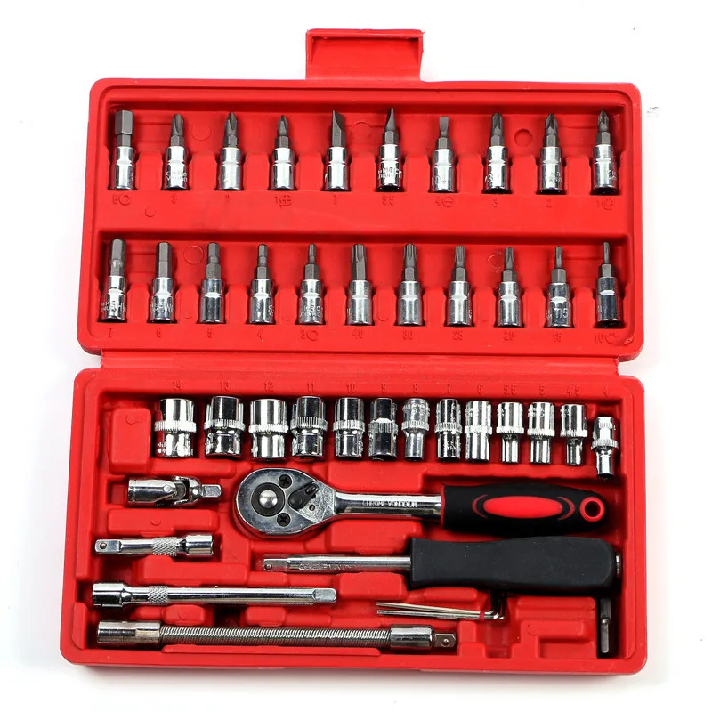 46pcs socket tool set manual multifunctional ratchet socket wrench set auto repair socket spanner hand tool set hardware tool 46pcs socket tool set manual multifunctional ratchet socket wrench set auto repair socket spanner hand tool set hardware tool<br><br>Aliexpress