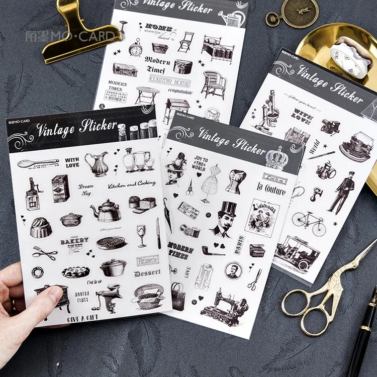 JIANWU 1pc Retro life Creative styling sticker Diary decoration sticker Black and white sticker School supplies
JIANWU 1pc Retro life Creative styling sticker Diary decoration sticker Black and white sticker School supplies