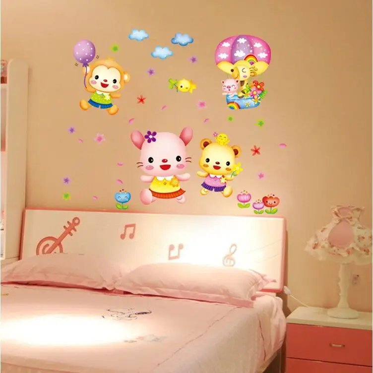 New Cartoon Animals Bear Monkey Rabbit PVC Wall Stickers Removable Decals Nursery Kids Room Home Decoration Colorful XY3012
New Cartoon Animals Bear Monkey Rabbit PVC Wall Stickers Removable Decals Nursery Kids Room Home Decoration Colorful XY3012
