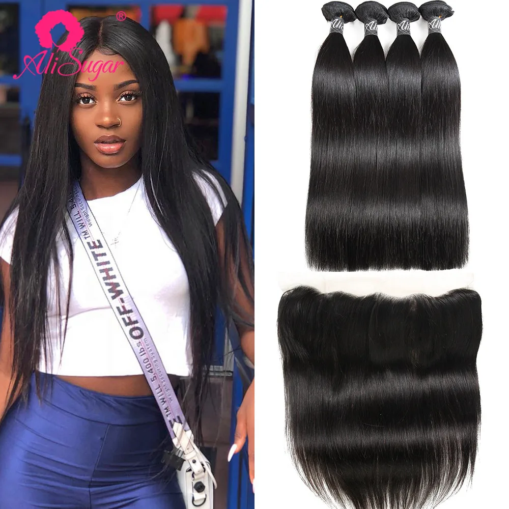 Ali Sugar Hair Peruvian Remy Hair Straight Bundles With 13x4 Lace Frontal Natural Color Human Hair Extension Free Shipping
Ali Sugar Hair Peruvian Remy Hair Straight Bundles With 13x4 Lace Frontal Natural Color Human Hair Extension Free Shipping
