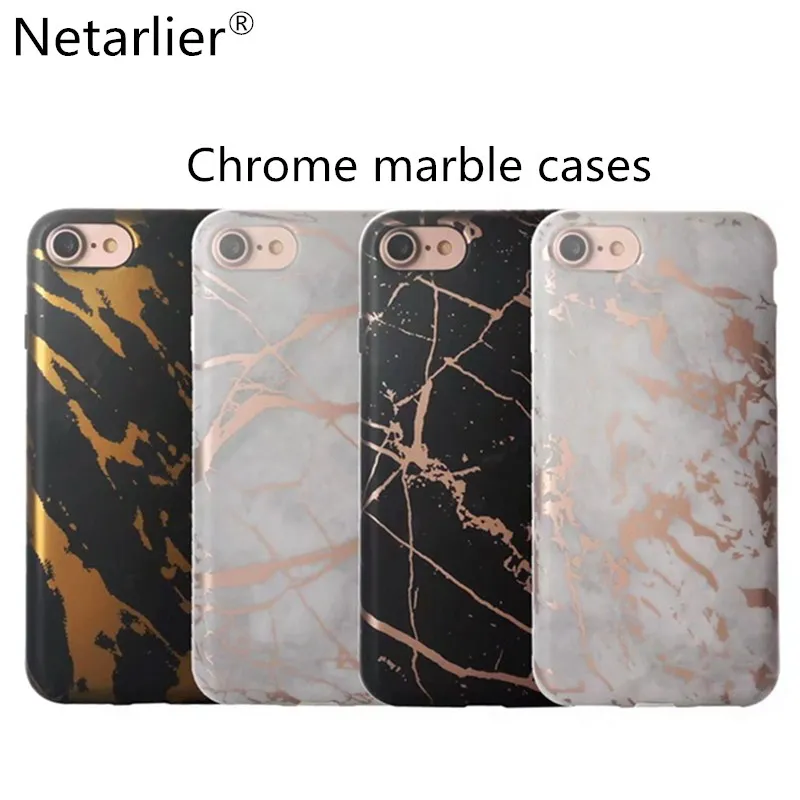 Netarlier Newest Black White Rose Gold Chrome Marble Phone Case For Iphone 6 6s Plus 7 7Plus Luxury High Quality Thick TPU Cover
Netarlier Newest Black White Rose Gold Chrome Marble Phone Case For Iphone 6 6s Plus 7 7Plus Luxury High Quality Thick TPU Cover