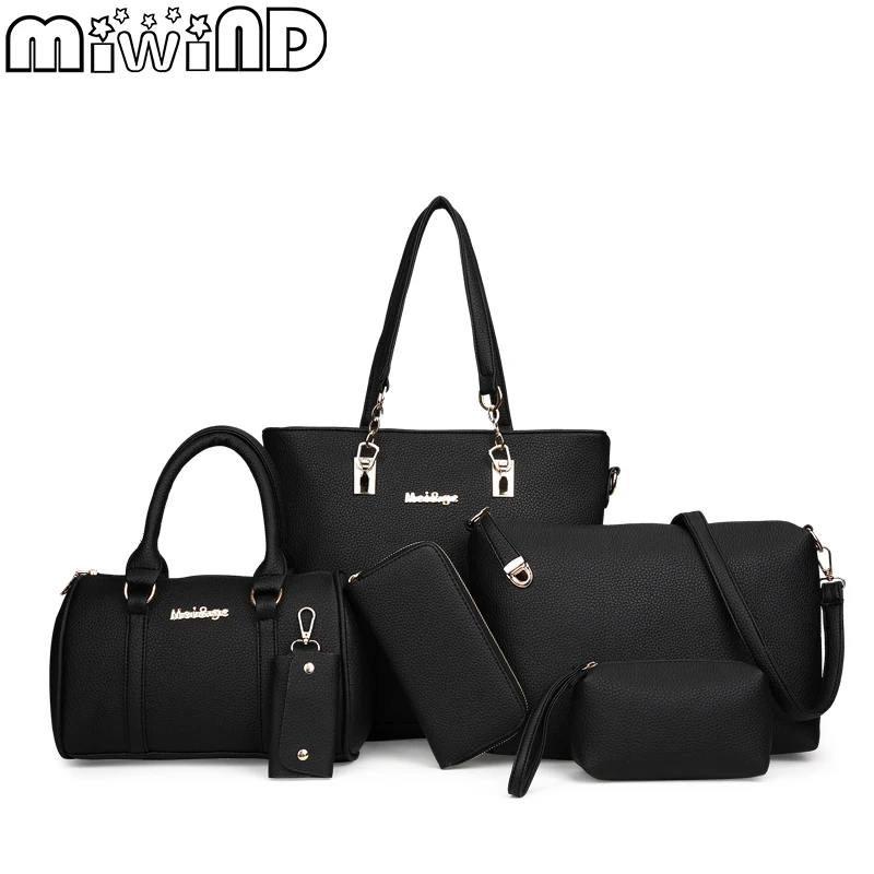 MIWIND 2019 New Fashion Women Bag High Quality Women's Handbags Female Shoulder Bags PU Leather 6-Piece Set Composite Bag 
MIWIND 2019 New Fashion Women Bag High Quality Women's Handbags Female Shoulder Bags PU Leather 6-Piece Set Composite Bag