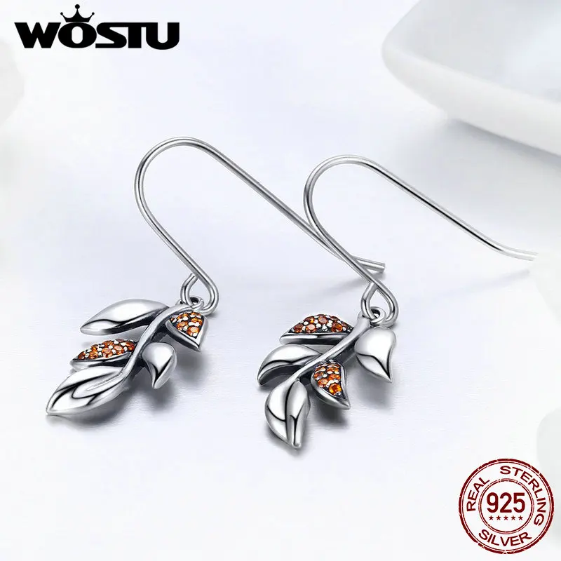 WOSTU New Arrival 100% 925 Sterling Silver Leaves of Autumn CZ Drop Earrings For Women Fine Jewelry Fashion Gift FIE374
WOSTU New Arrival 100% 925 Sterling Silver Leaves of Autumn CZ Drop Earrings For Women Fine Jewelry Fashion Gift FIE374