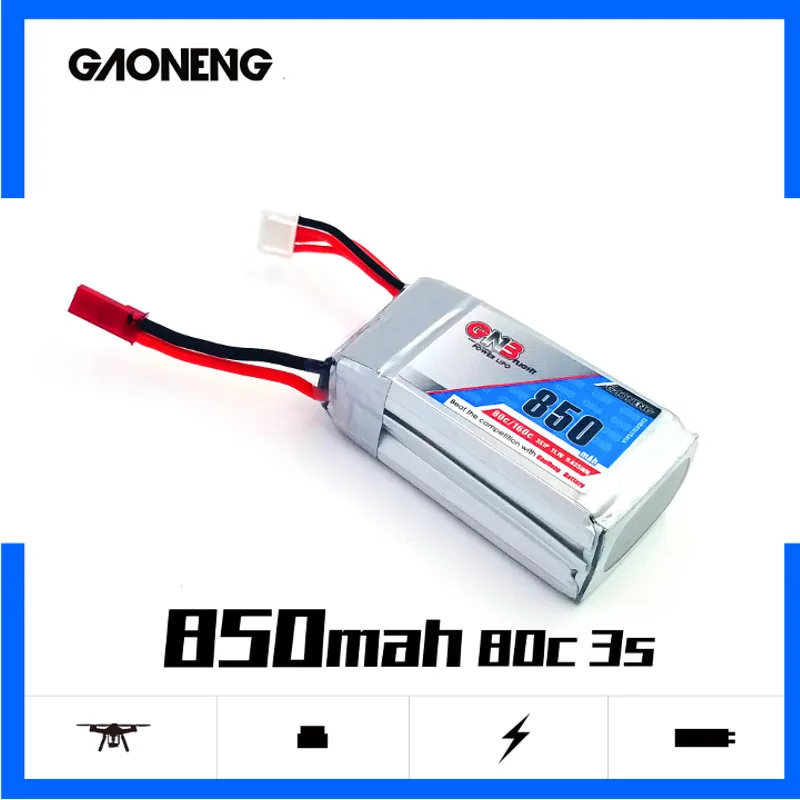 2PCS Gaoneng GNB 850mAh 3S 11.1V 80C/160C HV Lipo battery XT30 XT60 Plug for RC Airplane Helicopter Drone
2PCS Gaoneng GNB 850mAh 3S 11.1V 80C/160C HV Lipo battery XT30 XT60 Plug for RC Airplane Helicopter Drone