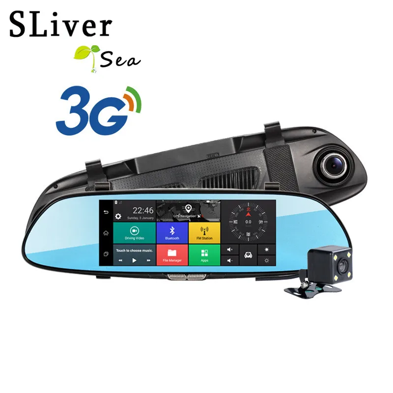 SLIVERYSEA 7" 3G Car Camera DVR GPS Bluetooth Dual Lens Rearview Mirror Video Recorder Full HD 1080P Automobile DVR Dash Camera
SLIVERYSEA 7" 3G Car Camera DVR GPS Bluetooth Dual Lens Rearview Mirror Video Recorder Full HD 1080P Automobile DVR Dash Camera