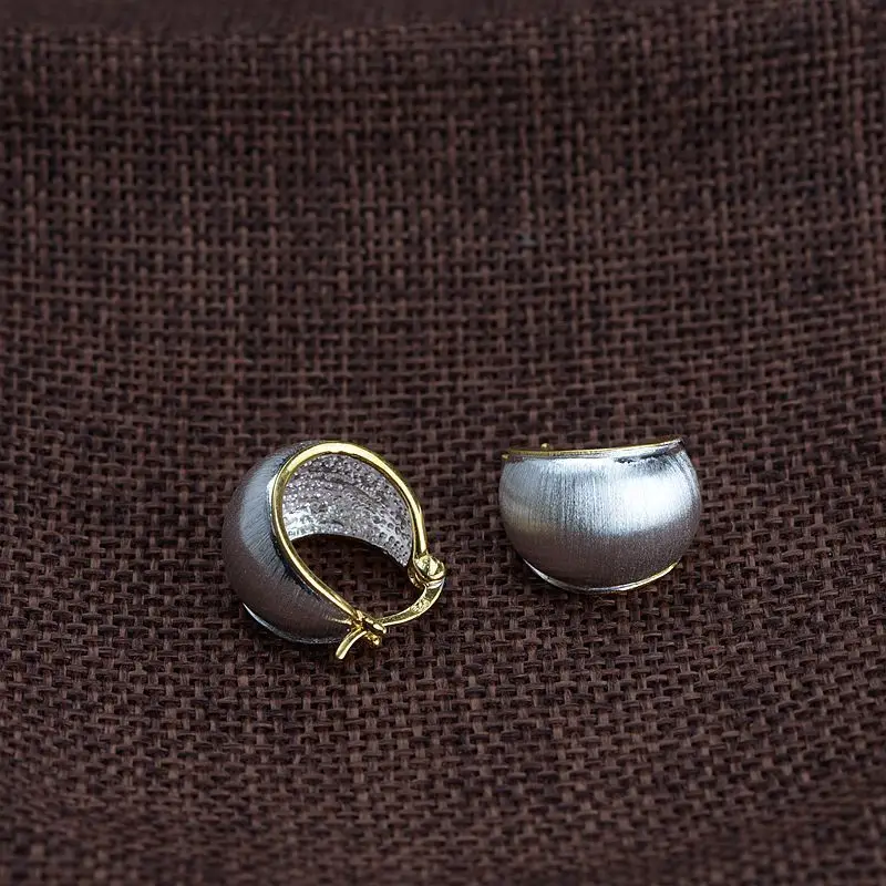 Серебряные позолоченные серьги S925 модные женские серебряные | Украшения и