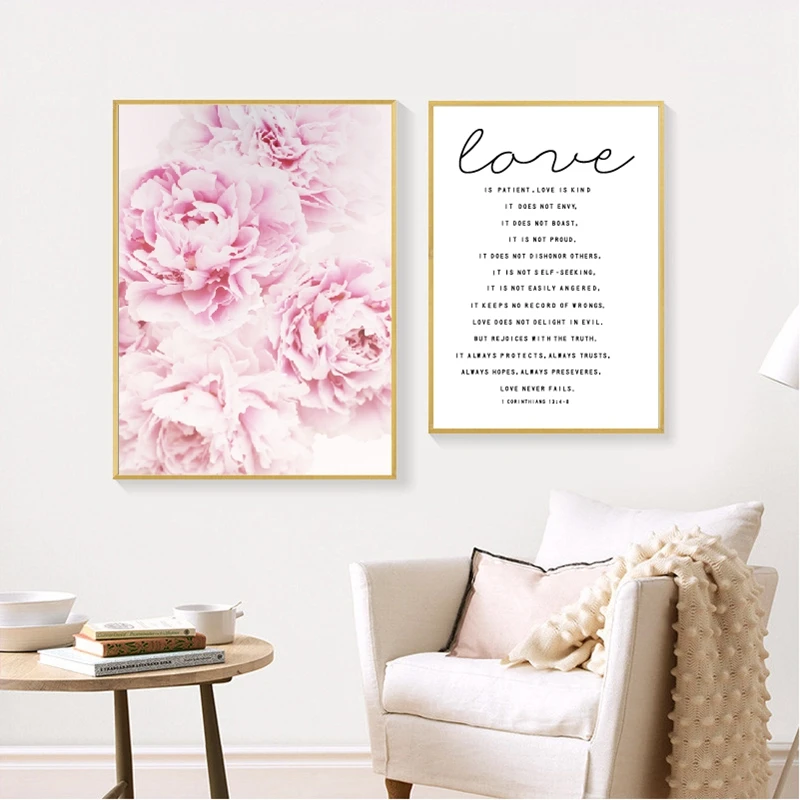 Pink Peony Flower Canvas Art Poster Prints Love Quote Modern Minimalism Art Painting Picture for Living Room Home Wall Art Decor
Pink Peony Flower Canvas Art Poster Prints Love Quote Modern Minimalism Art Painting Picture for Living Room Home Wall Art Decor