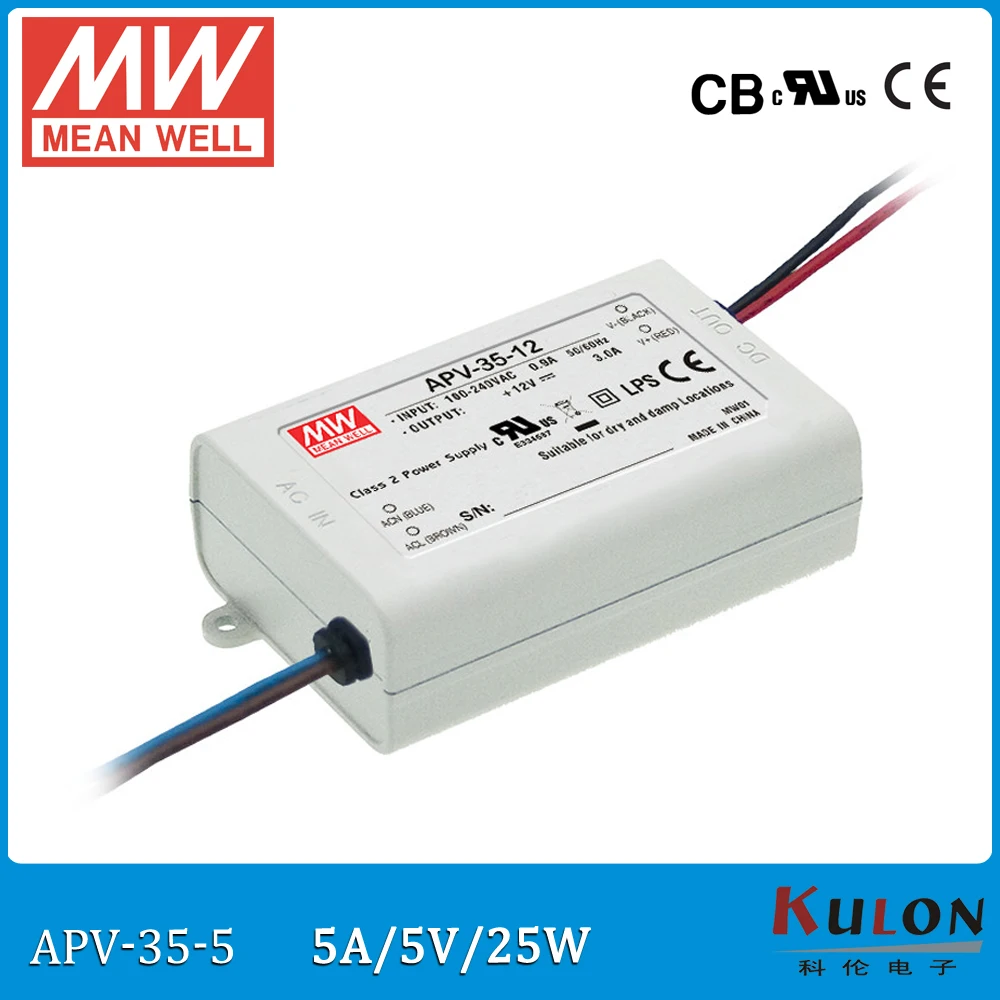 Original Meanwell APV-35-5 25W 5V 5A IP42 MEAN WELL Led drive APV-35 for LED lighting
Original Meanwell APV-35-5 25W 5V 5A IP42 MEAN WELL Led drive APV-35 for LED lighting