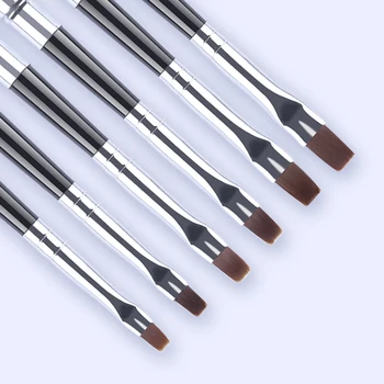 6Pcs UV Gel Nail Brushes Set Painting Drawing Pen with Detachable Cap Flat Head Nail Art Tools Silver Black Mixed Handle
6Pcs UV Gel Nail Brushes Set Painting Drawing Pen with Detachable Cap Flat Head Nail Art Tools Silver Black Mixed Handle