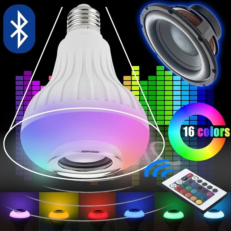 LED RGB E27 Wireless Bluetooth Speaker Colorful Light Bulb Music Play Audio LED Light Dimmable Light for Living Room Decoration
LED RGB E27 Wireless Bluetooth Speaker Colorful Light Bulb Music Play Audio LED Light Dimmable Light for Living Room Decoration