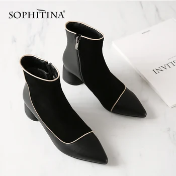 SOPHITINA Ankle Women's Boots High Quality Genuine Leather Sexy Pointed Toe Comfortable Round Heel Shoes Hot Sale Boots MO208
SOPHITINA Ankle Women's Boots High Quality Genuine Leather Sexy Pointed Toe Comfortable Round Heel Shoes Hot Sale Boots MO208