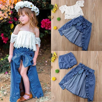 Kids Girls Summer Clothes Set Solid Lace Newborn Baby Girl Clothes Set Fashion Princess Girl Top+Skirt+Shorts Baby Girl Outfit
Kids Girls Summer Clothes Set Solid Lace Newborn Baby Girl Clothes Set Fashion Princess Girl Top+Skirt+Shorts Baby Girl Outfit