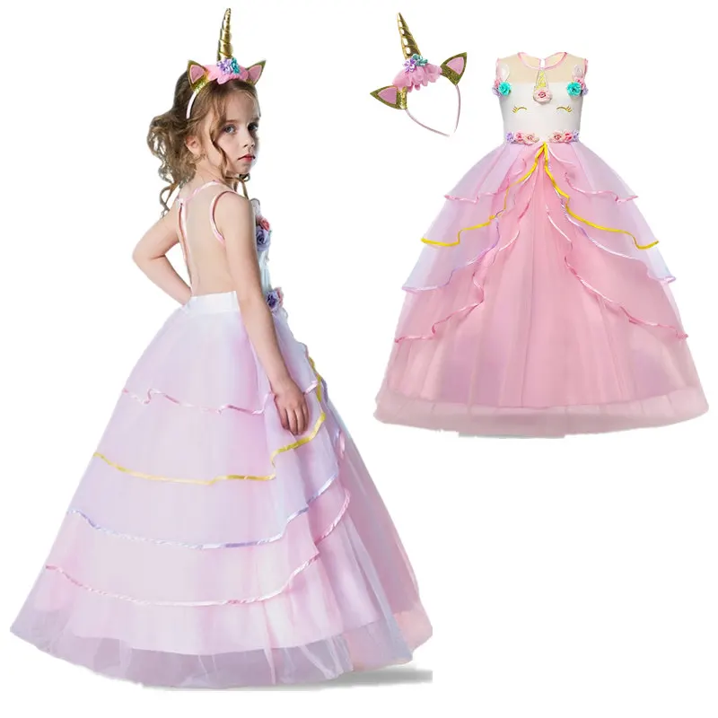 Girl Princess Unicorn Dress Girls Evening Party Dress Elegant Costume Flower Dresses For Girls Vestidos Fantasia Infantil
Girl Princess Unicorn Dress Girls Evening Party Dress Elegant Costume Flower Dresses For Girls Vestidos Fantasia Infantil