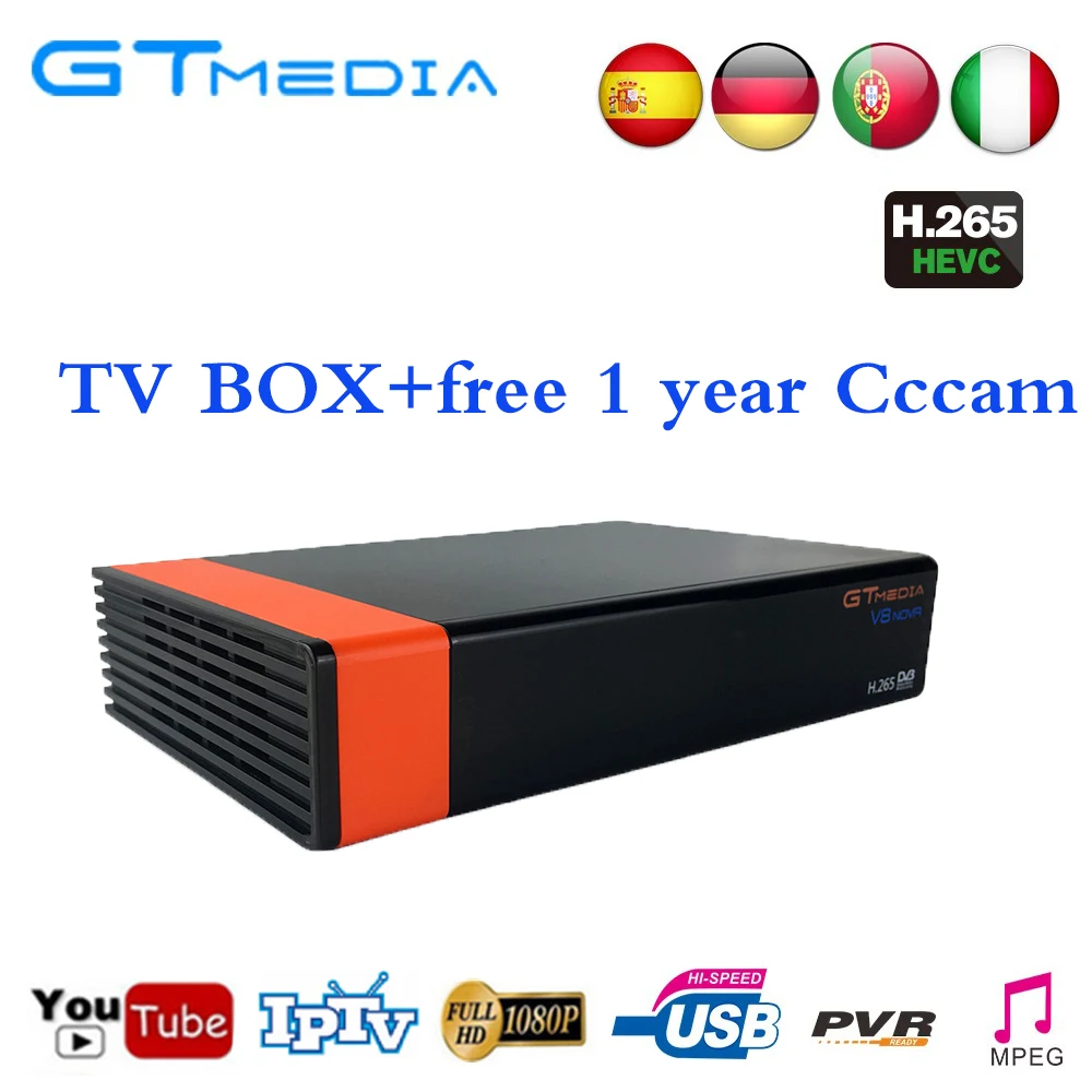 Gtmedia V8 NOVA satellite receiver+1 year europe CCCAM DVB-S2 H.265 decoder with built-in WIFI tv box same as Freesat V9 Super
Gtmedia V8 NOVA satellite receiver+1 year europe CCCAM DVB-S2 H.265 decoder with built-in WIFI tv box same as Freesat V9 Super