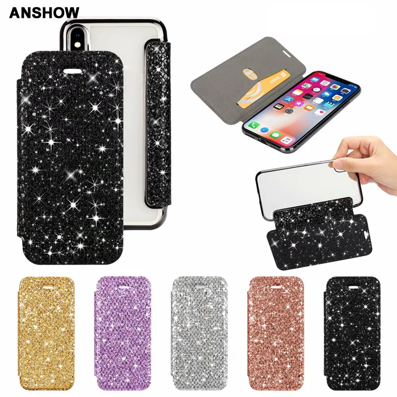 Plating Sparkle Wallet Leather Case For Iphone XR XS MAX X 10 8 7 Plus 6 SE 5 5S Note 9 Cover Bling Chromed Flip 5PCS
Plating Sparkle Wallet Leather Case For Iphone XR XS MAX X 10 8 7 Plus 6 SE 5 5S Note 9 Cover Bling Chromed Flip 5PCS