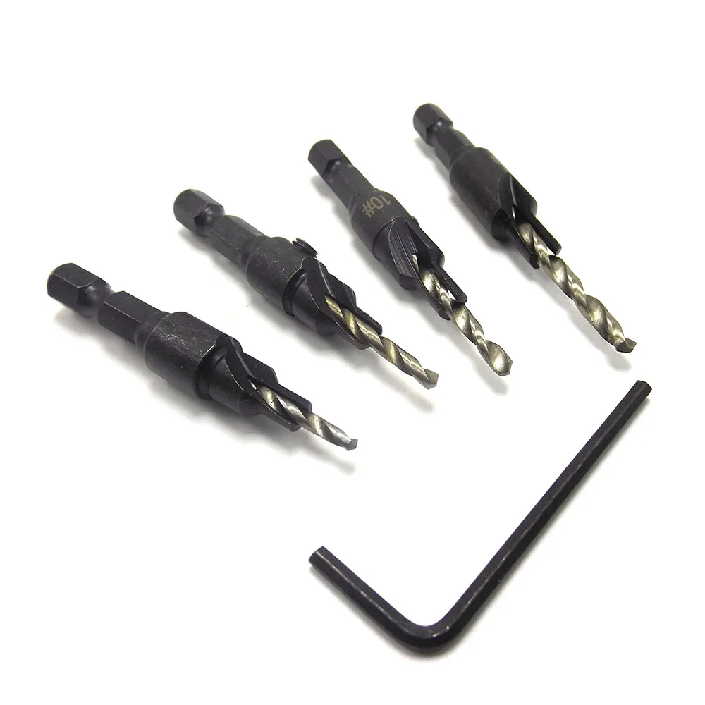 4pcs #6 #10 #8 And #12 Countersink Drill Woodworking Bit Set Drilling Pilot Holes For Screw Sizes End Milling Wood Tool
4pcs #6 #10 #8 And #12 Countersink Drill Woodworking Bit Set Drilling Pilot Holes For Screw Sizes End Milling Wood Tool