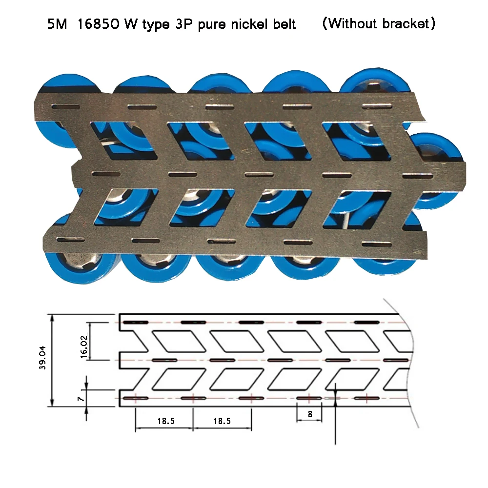 5M Oblique pure nickel strip 0.15x39.04mm 0.15mm thickness for 18650 3P lithium battery welding nickel belt W type nickel plate
5M Oblique pure nickel strip 0.15x39.04mm 0.15mm thickness for 18650 3P lithium battery welding nickel belt W type nickel plate