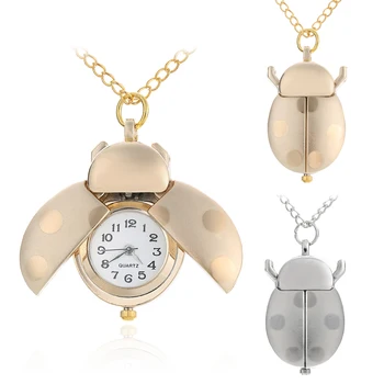 Shellhard Gold/Silver Beetle Pocket Watch Women Small Animal Necklace Pendant Quartz Ladybug Fob Pocket Watch With Chain
Shellhard Gold/Silver Beetle Pocket Watch Women Small Animal Necklace Pendant Quartz Ladybug Fob Pocket Watch With Chain