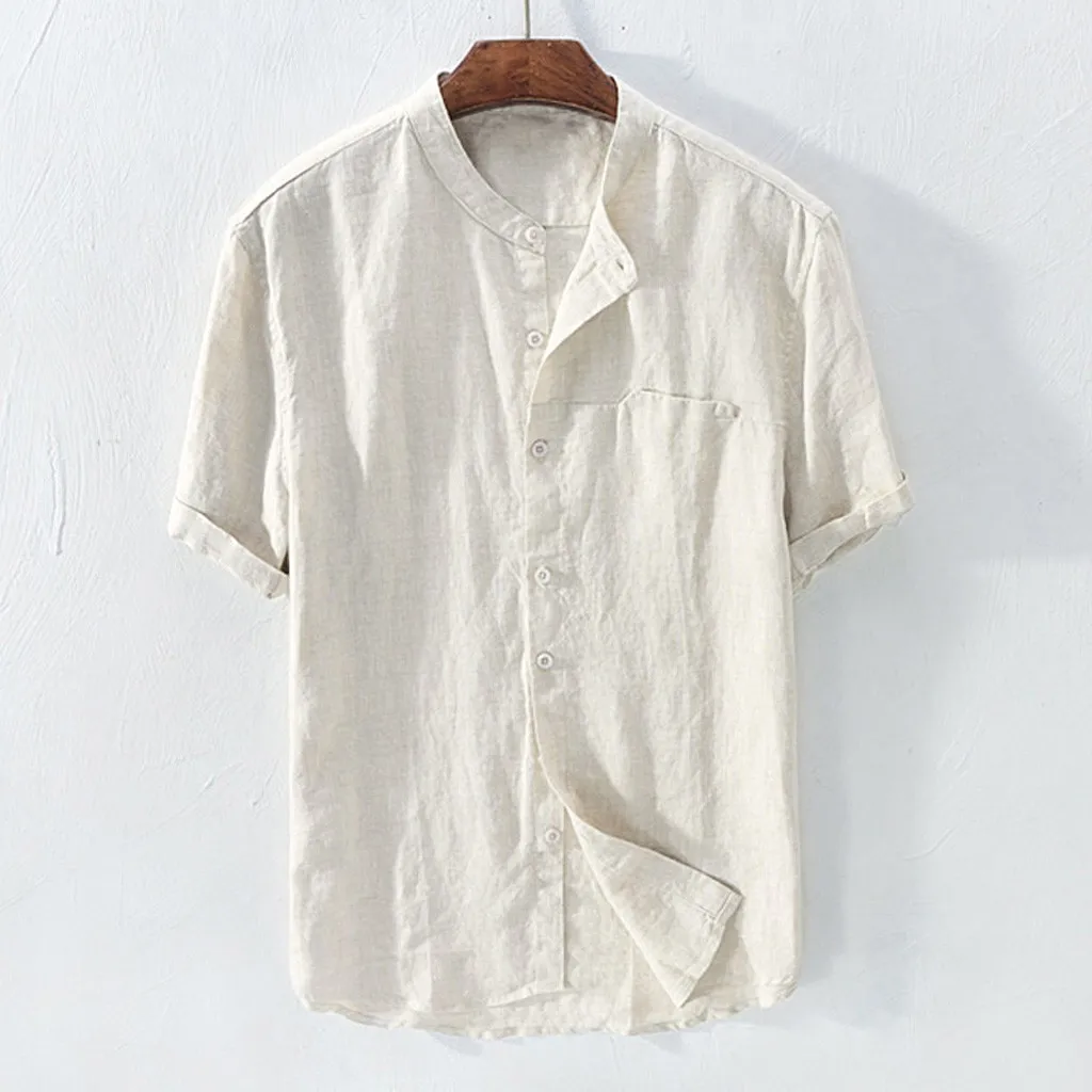 Men's Baggy Cotton Linen Blouse Solid Color Short Sleeve Retro Shirts Tops Blouse chemise homme hawaiian shirt 2019 chemise
Men's Baggy Cotton Linen Blouse Solid Color Short Sleeve Retro Shirts Tops Blouse chemise homme hawaiian shirt 2019 chemise